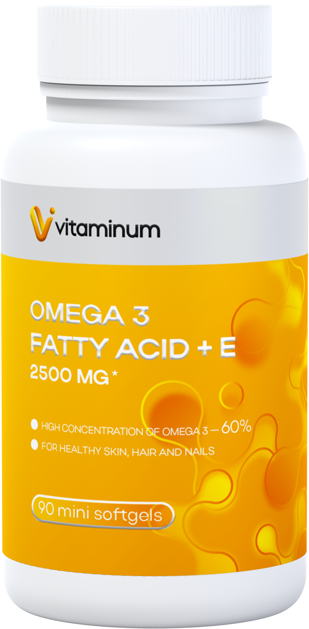  Vitaminum ОМЕГА 3 60% + витамин Е (2500 MG*) 90 капсул 700 мг   в Владимире