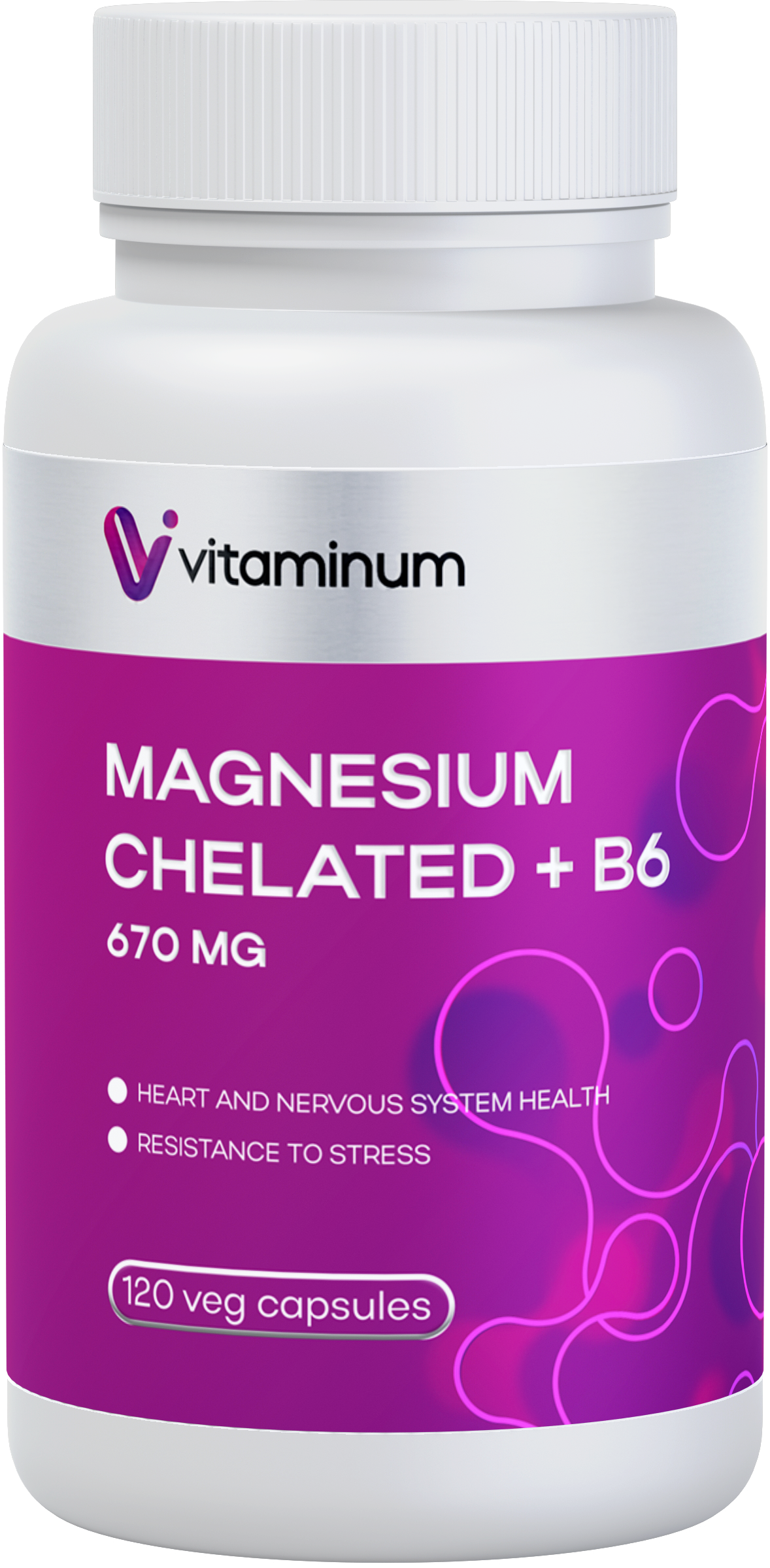  Vitaminum МАГНИЙ ХЕЛАТ + витамин В6 (670 MG) 120 капсул 800 мг  в Владимире